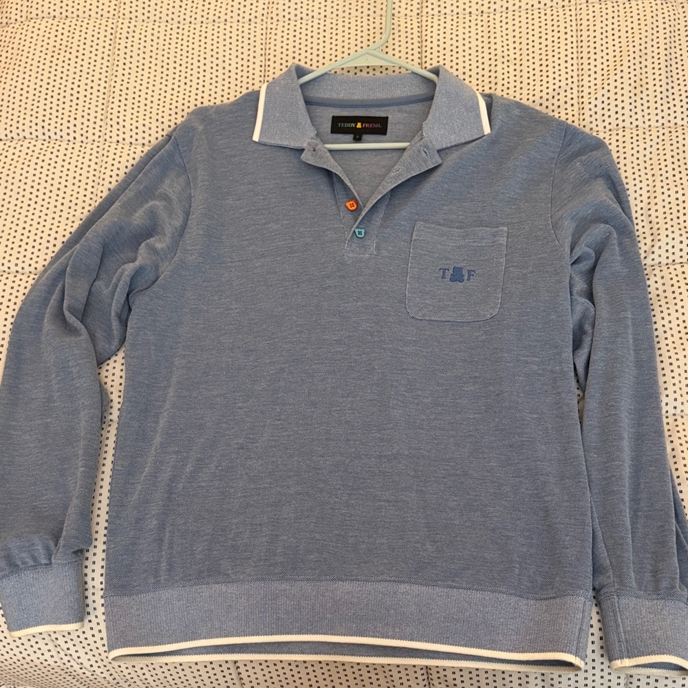 Teddy Fresh Blue Long Sleeve Polo